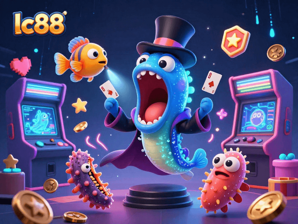 Experience thrilling gaming at lc88 with dynamic underwater characters showcasing vibrant casino games.