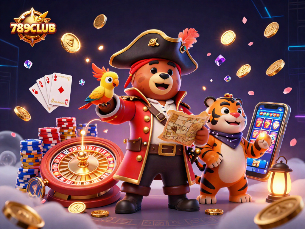 Experience thrilling action in 789CLUB with this vibrant 3D casino scene featuring exciting gambling elements.