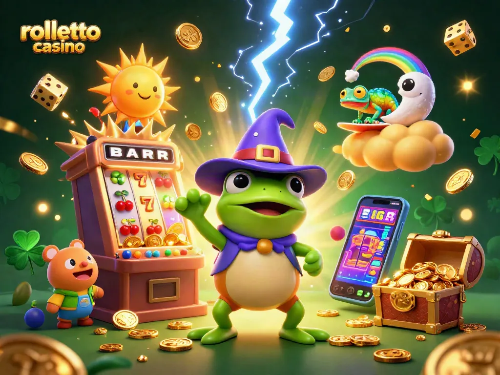 Experience the thrill at rolletto casino with a vibrant scene of golden coins and dynamic gaming elements.