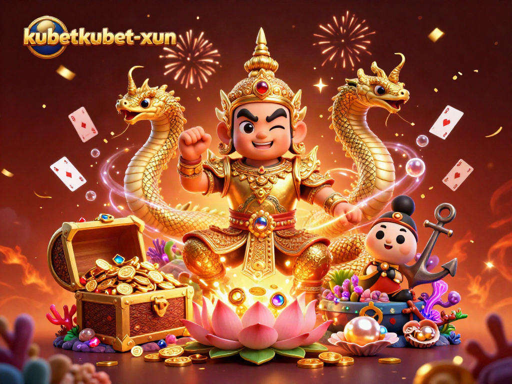 Engage in thrilling gameplay with kubetkubet-xun's vibrant casino celebration featuring guardian spirits and treasures.
