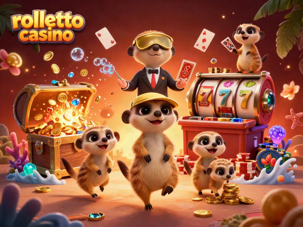 Engage with rolletto casino's vibrant meerkat-themed casino world featuring dynamic action and colorful elements.