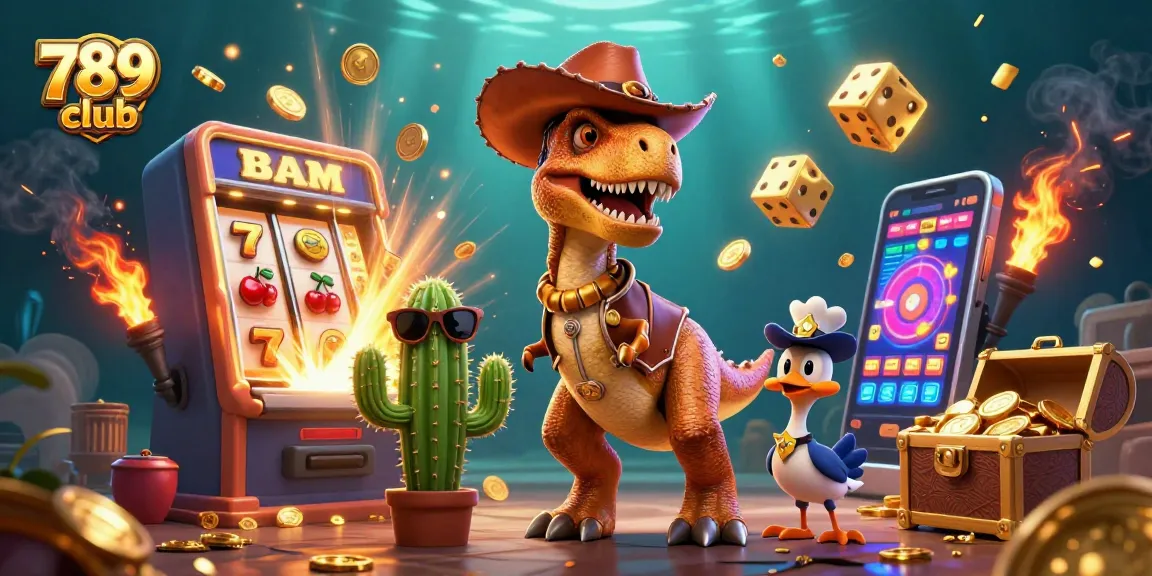 Experience thrilling casino action at 789 club with a dynamic jackpot explosion in this vibrant illustration.
