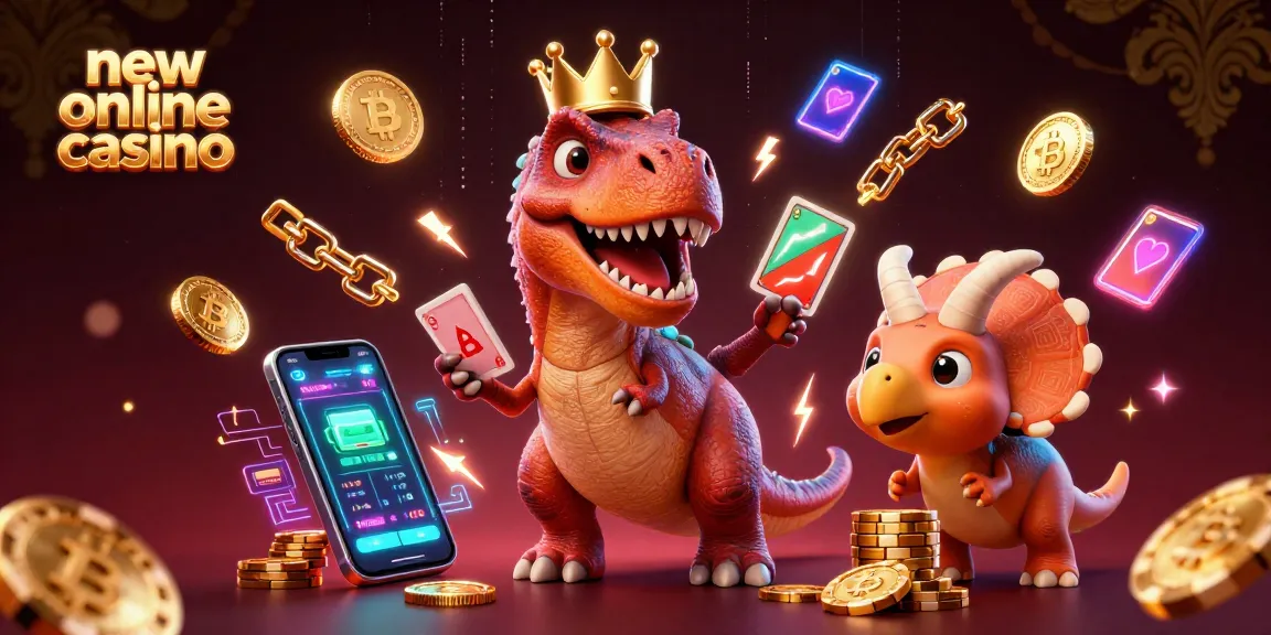 Experience vibrant fun at a new online casino with T-Rex card shuffling and crypto coins!
